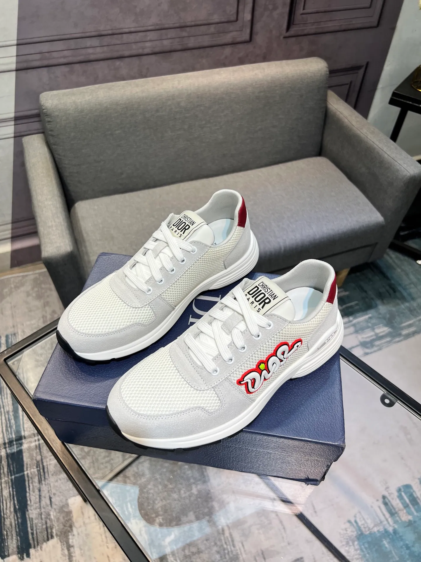 Men's shoes 💰420 [Dior] popular men's shoes, imported mesh splicing material, really inside. Original sole provided by the original factory, 38-45 (45 customized, non-refundable)